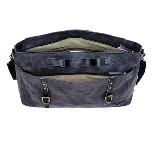 Sac messager en cuir véritable vintage en papier kraft, respectueux de l'environnement, sac bandoulière, sac de voyage, sac de sport - Product Image 6