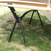 Tente de camping double couche quatre saisons résistante au vent et à la pluie avec poteaux en aluminium pliables, idéale pour une personne, utilisable avec un lit de camping.