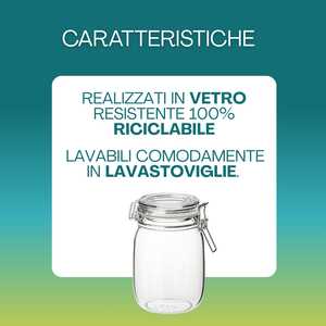 Bocaux en verre de 1 litre avec couvercle hermétique à clip pour la mise en conserve, la conservation et la pâtisserie - Product Image 3