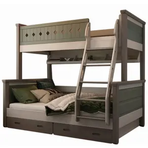 Dubai Kids Bunk Bed With Crib Under Kid Bedroom Furniture Children Bunk Beds With Bookcase Boy Son Bed Room Set