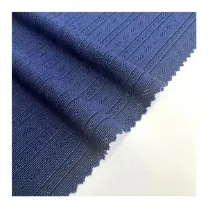 Garment Custom Knitted Elastic Fabric 95%polyester 5%spandex Stretchy 3D Jacquard Fabric For Sweater And Clothing