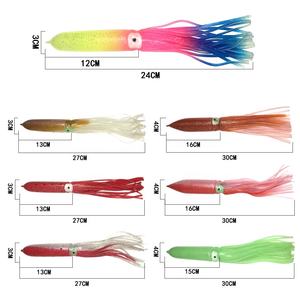 Vente directe d'usine de 24cm-30cm ampoule calmar poulpe en plastique souple leurres de pêche en eau salée pour la pêche en rivière - Product Image 2