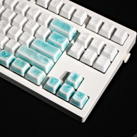 Premium Lake Blue Crystalline Glaze Ceramic Keycaps, Compatible with Cherry and Gateron MX Switch Keyboards, OEM Height