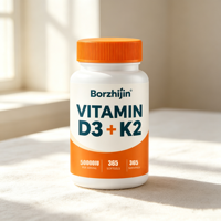 Gélules de Vitamine D3 50000 UI et K2 à Libération Lente, Soutien Osseux, Dentaire, Immunitaire et Cardiovasculaire, Suppléments à Base de Plantes, Vente Directe Usine, OEM