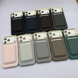 เคสโทรศัพท์หนังแฟชั่น GL010 แบบแม่เหล็ก พร้อมกระเป๋าสตางค์สีเข้าชุด สำหรับ iPhone 11 12 13 14 15 16 17 Pro Max - Product Image 1