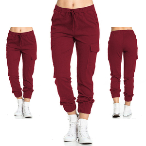 Pantalones de Lápiz para Primavera y Verano, Venta al por Mayor, Pantalones de <span class=keywords><strong>Mujer</strong></span>, Overoles con <span class=keywords><strong>M</strong></span>últiples Bolsillos y Cordón Ajustable, Pantalones Casuales - Product Image 1