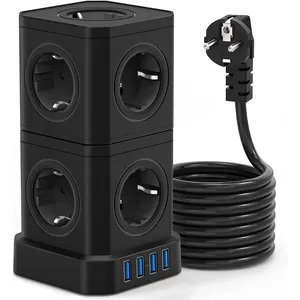 Multiple Power Strip EU Plug 5 Way Outlets Sockets with USB