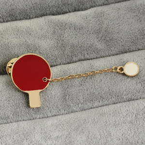 Boutique en ligne vente chaude sport tennis de table épinglette avec chaîne <span class=keywords><strong>ping</strong></span> <span class=keywords><strong>pong</strong></span> badge - Product Image 5