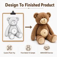 Boneka Beruang Custom Langsung dari Pabrik, Berdasarkan Desain OEM ODM, Boneka Karakter Isi Dakron untuk Merek IP Asli