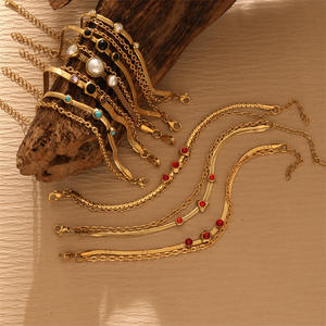 2025 Vintage Court Style Lumière De Luxe Bracelet Diamant Zircon Serpent Os Titane Acier Bracelet - Product Image 3