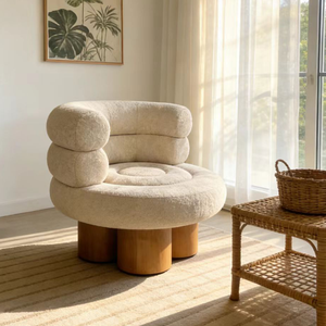 <span class=keywords><strong>Fauteuil</strong></span> individuel minimaliste italien, style nordique, en laine d'agneau blanche, avec accoudoirs en métal, <span class=keywords><strong>fauteuil</strong></span> de salon, coussin en éponge pour salon, chambre à coucher - Product Image 5