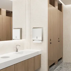 酒店浴室厨房不锈钢304纸巾架壁挂式手动纸巾架商用卫生间用折叠纸巾分配器