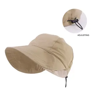 New Arrival Extra Wide Band Bucket Caps Unisex Outdoor Sunshade Hats Nylon Summer Bucket Caps