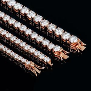 Hot Selling Unisex Hiphop S925 Sterling Silver Rose Gold Plated GRA Certified Ice <b>Vvs</b> Gra Mossanite Tennis Necklace Link <b>Chain</b> - Product Image 2