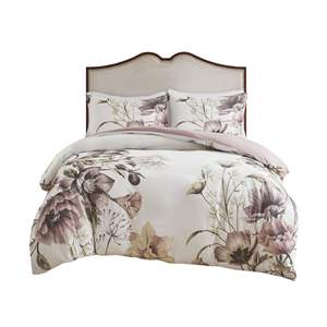 Parure de lit 3 pièces en coton imprimé floral pour lit Queen ou Twin – Style confortable et chaleureux pour la décoration de chambre à coucher - Product Image 5