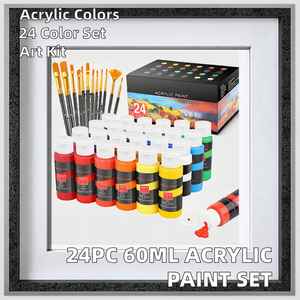 12-màu 12ml sơn acrylic thiết lập cho vải sơn nghệ thuật cung cấp Kit với giấy vừ<span class=keywords><strong>a</strong></span> - Product Image 2