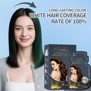 OEM Private Label bustina per <span class=keywords><strong>capelli</strong></span> colorante Shampoo colore per <span class=keywords><strong>capelli</strong></span> per 100% <span class=keywords><strong>capelli</strong></span> grigio piccolo pacchetto di piante estratto bolla colorante - Product Image 3