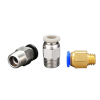 Raccord pneumatique en laiton et plastique série PC, pour tuyau de 12mm, 10mm, 8mm, 6mm, 4mm, filetage mâle 1/8" - 1/2", connecteur rapide pour tuyau d'air