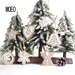 <b>Christmas</b> <b>decorations</b>, wooden <b>Christmas</b> ornaments, laser-cut double-layer <b>white</b> ornaments, <b>Christmas</b> <b>tree</b> snowflake ornaments - Product Image 2