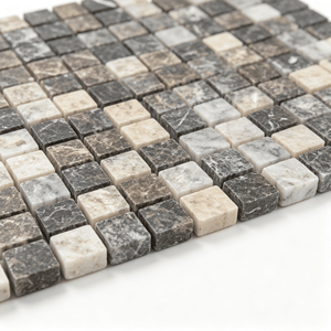Mosaïque carrée en marbre Dark Emperador 305x305mm, dos en filet, 48mm, pour salle de bain, cuisine, sol, mur, décoration intérieure - Product Image 2