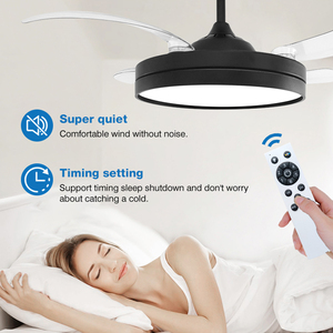 Giá bán buôn phòng ngủ nhà 42 inch <span class=keywords><strong>4</strong></span> PC Blades 6 tốc độ sự lựa chọn điều khiển từ xa siêu yên tĩnh LED vô hình quạt trần ánh sáng - Product Image 3