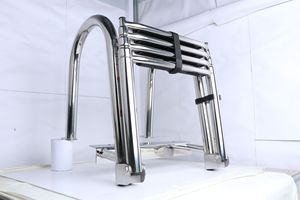 Suministro de fábrica Hardware Estante telescópico de acero inoxidable Escalera de extensión marina plegable de 4 escalones - Product Image 4