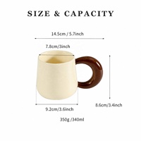 Mug en céramique bicolore, tasse à café pour couple, mug à café en porcelaine avec logo personnalisé pour la maison ou comme cadeau
