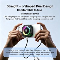 Kabel Data Nubia RedMagic 100W 2-in-1 Tipe-C Kabel Pengisian Daya 45W Pengisian Cepat Cto2c Cocok untuk Apple, Xiaomi, Cooler 8Pro