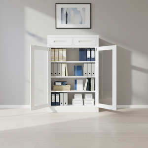 Armoire de classement métallique moderne Tengle à 2 tiroirs verrouillables et réglables avec serrure à clé pour usage domestique, bureau et commercial - Product Image 3
