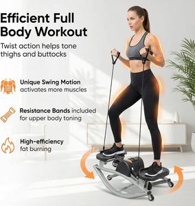 Home Rock Stepper U Stepper Twister Mini Pedal Stepper Machine Whole Body Fitness With <strong>Mat</strong> and Ropes - Product Image 3