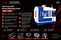 Centre d'usinage vertical CNC de haute précision VMC-L850 BT40 avec commande Fanuc, changeur d'outils automatique et haute rigidité