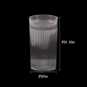 Transparent <b>Plastic</b> <b>Drink</b> <b>Cup</b> 9.5X5X5 For Coffee Milk Serving With Ribbed Design - Product Image 3