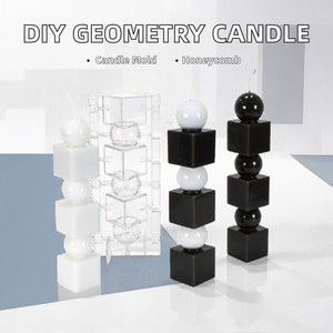 Juego de Moldes para Velas Geométricas de Esfera y Cubo, Molde de Acrílico para Hacer Velas, Herramienta de Decoración DIY - Product Image 2