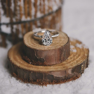 Anillo de Compromiso CANNER de Plata de Ley S925 con 2 Quilates de Circonita Cúbica en Forma de Pera/Gota de Agua, Anillo de Promesa de Boda, Anillo de Lágrima para Mujer - Product Image 6