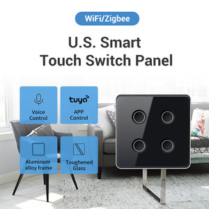 WiFi対応強化ガラススマートホームタッチライトスイッチ 1/2/<span class=keywords><strong>3</strong></span>/4連 ニュートラル配線不要 APPリモートコントロール Alexa Google Home対応 - Product Image 2