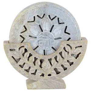 Best Selling Wholesale Soapstone Coffee Tea <b>Coasters</b> <b>Set</b> <b>With</b> <b>Holder</b> for Kitchen Dining Table Decor - Product Image 3