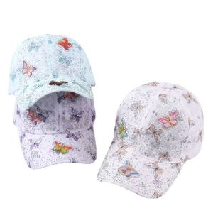 Gorra de Béisbol de 6 Paneles con Diseño de Libélula y Encaje, Tejido de Malla Transpirable, Visera Curva Ajustable, con Pedrería - Product Image 5