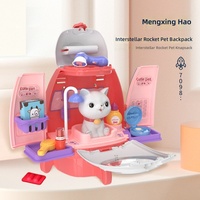 Jouets de jeu d'imitation pour enfants d'âge préscolaire : adorables animaux, scènes de toilettage et figurines sur le thème de la fusée spatiale