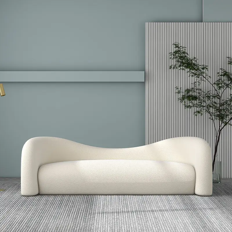 Simple Lamb Velvet Special-shaped Sofa Creative Home Decoration Living Room Sofa Simple White Sofa