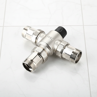 Vanne de mélange thermostatique manuelle à trois voies Xingfu, filetage externe, ABS noir imprimé, commande de température 40°C, volant OEM |   57-3 Eau