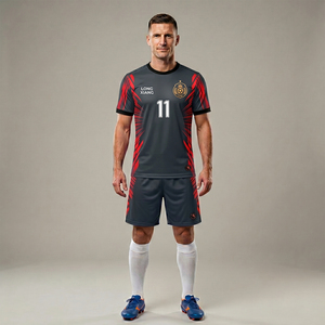 Kit Calcio Personalizzabili Direttamente dalla Fabbrica, Maglie a Maniche Corte, Taglie Grandi, Tute Sportive da <span class=keywords><strong>Uomo</strong></span>, Set Uniformi da Calcio Personalizzate - Product Image 4