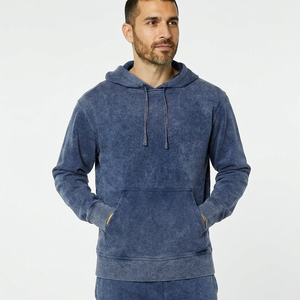 Clean Design <b>Men</b> Hoodie with High Quality Fabric Relaxed Pullover Fit and Deep <b>Pouch</b> Pocket Solid Street Casual Look - Product Image 1