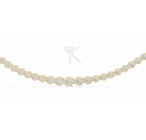 Collier tennis serti de diamants en or massif 14 carats, ras-de-cou moderne en or 14K avec diamants de laboratoire ronds, bijoux fins - Product Image 1