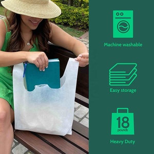 Bolsa no tejida biodegradable al por mayor bolsa de regalo promocional reutilizable tienda de comestibles compras llevar a cabo bolsa de camiseta - Product Image 2