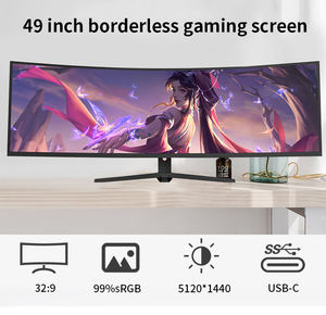 Monitor curvo para juegos HDR VA de 49 pulgadas, 144Hz/165Hz, 1ms de tiempo de respuesta, 100% SRGB, luz azul baja, altura ajustable, pantalla ancha para PC - Product Image 6