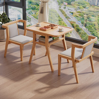 Combinaison table et chaise de balcon en bois massif, bureau de petite taille, table basse, ensemble de trois pièces, petite table moderne pour la maison