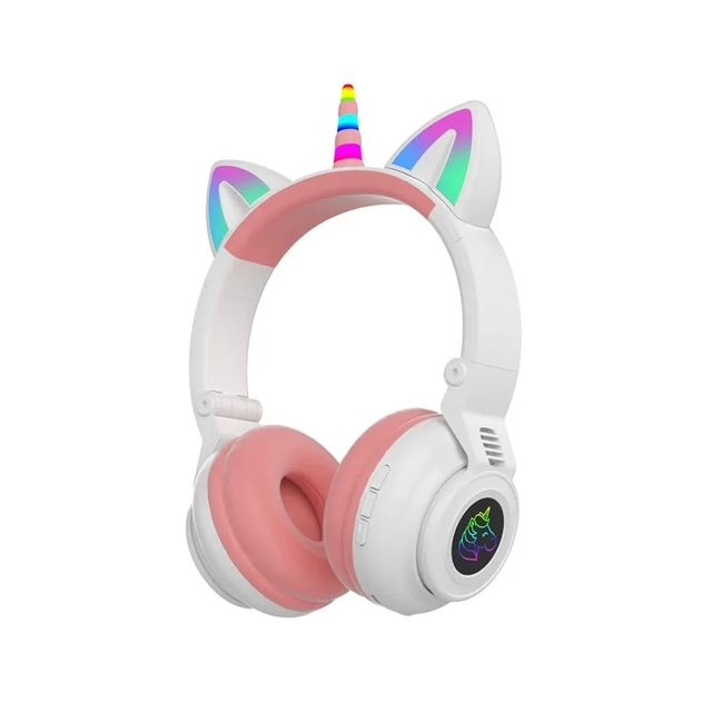 RGB Kids Wireless Headphones With Mic Control RGB Light Girls Music Stereo Earphone Mobile Phone Children's Headset Gift
