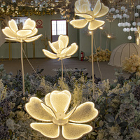 Feest Gigantische Blauwe Weg Lead Floor Licht Pioenbloem Led Bruiloftslamp Voor Bruiloft Achtergrond Gangpad Decoratie
