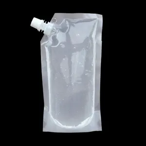 Spout Packaging Custom Printed Stand Up Empty Fruit Juice Packaging Pouch Bag With Spout Transparent Eco Friendly