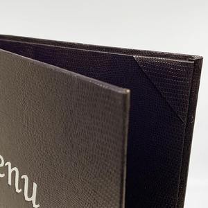 Cubierta de Menú de Cuero Personalizada, Cubierta de Menú de Doble Cara con Cuatro Esquinas Fijas, Libro de Menú para Restaurante - Product Image 4